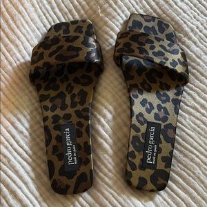 New! Pedro Garcia Brown Leopard Women's Sandals